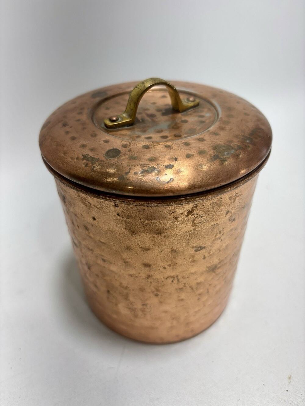 Vintage Old Dutch Hammered Copper Mini Ice Bucket Lid India